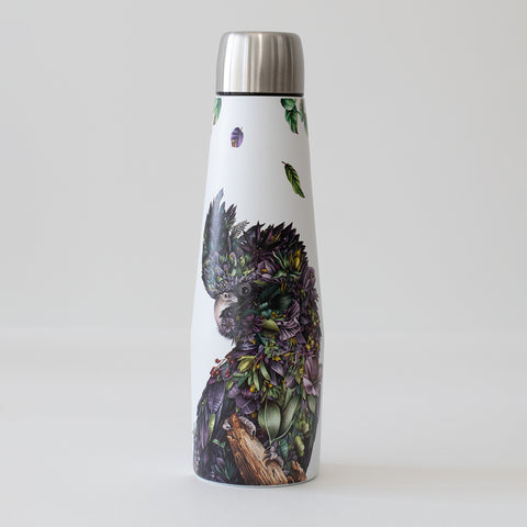 Double Wall Insulated Drink Bottle 550ml – Red-tailed Black Cockatoo