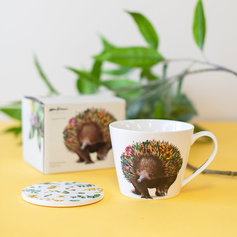 Mug & Coaster – Echidna Bushwalk