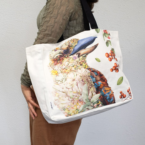 Large Organic Cotton Canvas Tote Bag – Kookaburra Portrait