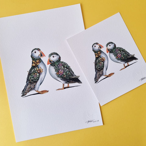 Puffin Couple – Limited Edition Print