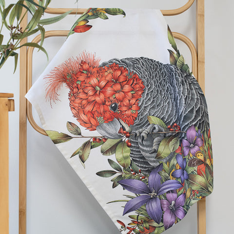 Organic Cotton Tea Towel – Gang-gang Cockatoo