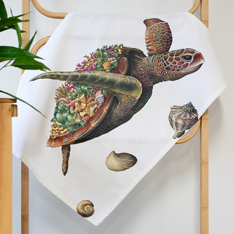 Organic Cotton Tea Towel – Green Sea Turtle