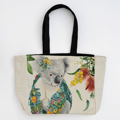 Large Organic Cotton Canvas Tote Bag – Koala Portrait