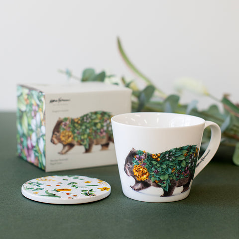 Mug & Coaster – Wombat Bushwalk