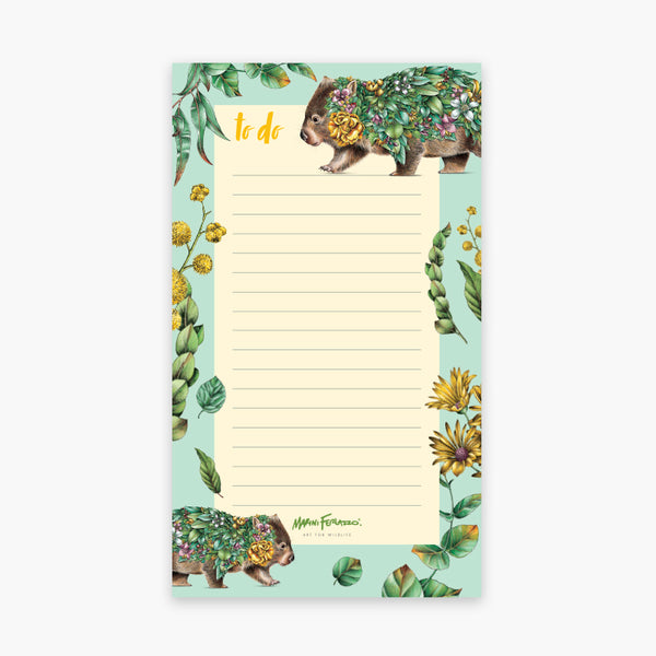 Lined Notepad – Wombat Bushwalk – Marini Ferlazzo - Art for Wildlife